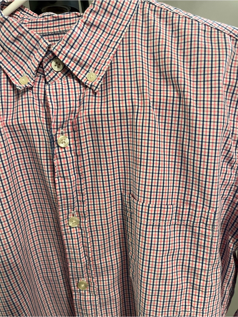 Men's j crew Button-Down Check Dress Shirt - Pink/Blue